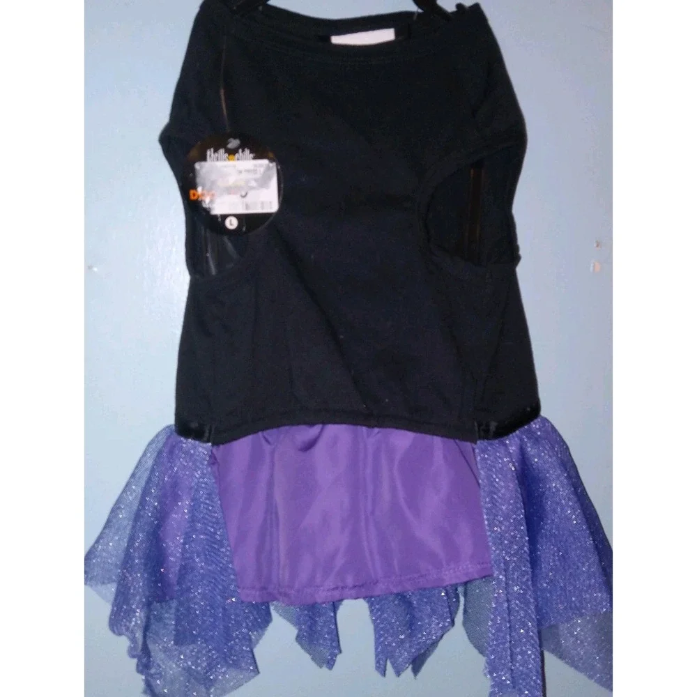 NWT‎ Thrills and Chills Dog SZ L Skeleton Halloween Costume Shirt w/ Tutu Dress
